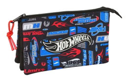 Safta Portatodo Triple Hot Wheels Multicouleur 22x12x3 cm