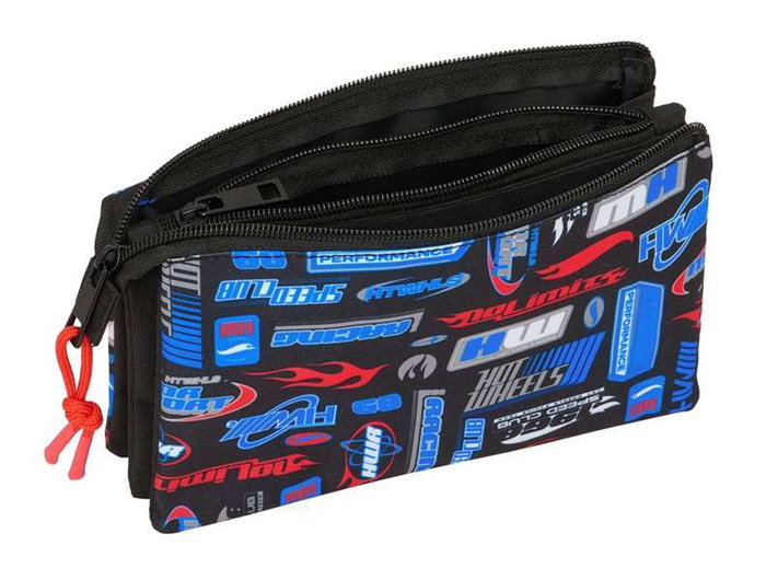 Safta Portatodo Triple Hot Wheels Multicouleur 22x12x3 cm