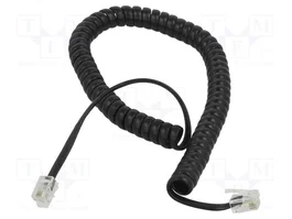 GOOBAY Câble téléphonique spiral RJ10 noir