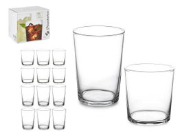Pasabahce Set de 12 Verres Bistro Pinta 380 ml et 510 ml en Verre Transparent 27.8x23x18.7 cm (Set de 2)