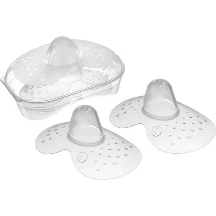 MAM Bout de sein en silicone taille L - Lot de 2 pièces + boîte de stérilisation - Aide à l'allaitement pour mamelons douloureux MAM Bout de sein en silicone taille L - Lot de 2 pièces + boîte de stérilisation - Aide à l'allaitement pour mamelons douloureux