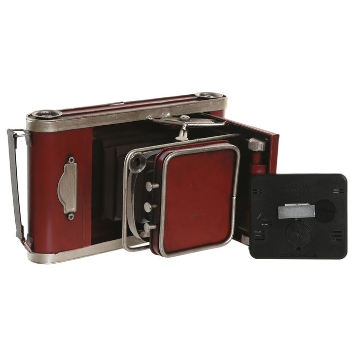 Horloge de table Home ESPRIT Noir Bordeaux Caméra/Appareil Photo Vintage (2 Unités)