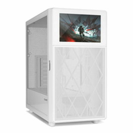 Nox Hummer Bios Boîtier PC Gaming Semi-Tour Blanche avec Écran LCD 8" ATX/M-ATX/ITX USB-C