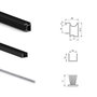 Emuca Kit de quincaillerie pour armoire à 2 portes coulissantes Placard 74, poignée Sharp, noir
