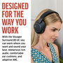 Poly Voyager Surround 80 UC USB-C avec adaptateur USB-C/A, Bluetooth, ANC adaptative, Over-ear, Noir carbone