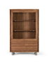 GINER Y COLOMER Vitrina de salon avec 2 portes en verre, meuble en bois massif d'acacia, 190 cm, design moderne pour bibliothèque et rangement