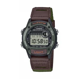 Casio W-220HF Montre Mixte Digitale Quartz avec Affichage LED, Vert, Chronomètre, Double Fuseau, Alarme et Étanchéité 5 Bars