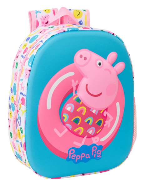Safta Mochila 3D Peppa Pig 27x33x10 cm - Sac à dos 3D avec personnage, âge minimum recommandé 3 ans