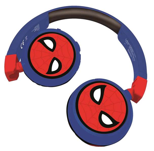 Lexibook Spider-Man, Casque audio enfant pliable avec cable pour répondre aux appels, Batterie lithium incluse, Langue espagnol