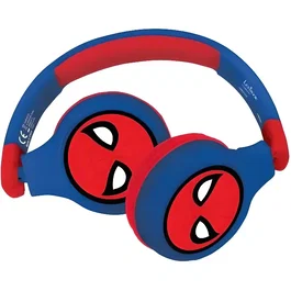 Lexibook - Casque audio 2 en 1 pour enfant avec Spider-Man, Bluetooth/filaire, pliable, léger et limiteur de volume à 85 dB