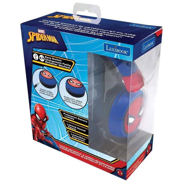 LEXIBOOK Casque 2 en 1 Spiderman Bluetooth et Filaire LEXIBOOK Casque 2 en 1 Spiderman Bluetooth et Filaire