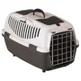 Stefanplast Gulliver - Box de transport pour chien, PVC, 61 x 40 x 38 cm, gris, porte métallique, encoche ceinture de sécurité