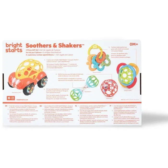 Bright Starts Coffret Cadeau Naissance Bébé 5 Jouets - Oball, Hochet, Voiture, Anneau de Dentition - Sans BPA - 0 à 24 Mois Bright Starts Coffret Cadeau Naissance Bébé 5 Jouets - Oball, Hochet, Voiture, Anneau de Dentition - Sans BPA - 0 à 24 Mois