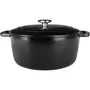 Cosy & Trendy Cocotte en fonte émaillée Fontestic 28 cm, 6.15 L, pour tous feux dont induction, Noir