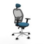 Piqueras y Crespo Chaise de Bureau avec Appui-tête 2D086N1 Gris Vert pétrole