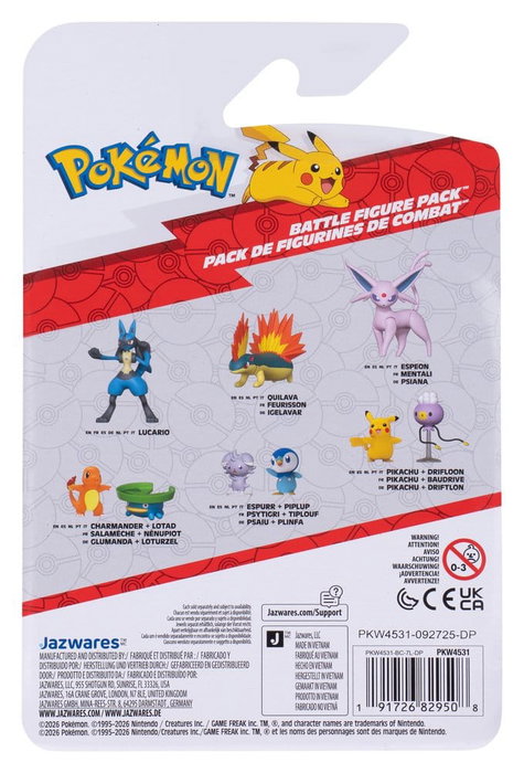 Jazwares Pokémon Battle Figure figurines 2-Pack Baudrive & Pikachu Jazwares Pokémon Battle Figure figurines 2-Pack Baudrive & Pikachu