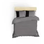 Parure de lit King - Housse de couette 240 x 220 cm + 2 taies 60 x 60 cm - 100% coton percalé 145 fils - Gris - Lavable machine