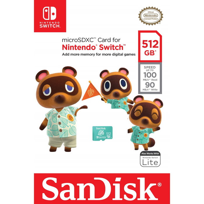 SanDisk Carte mémoire microSDXC 512 Go pour Nintendo Switch SanDisk Carte mémoire microSDXC 512 Go pour Nintendo Switch