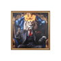 Home ESPRIT Cadre Bleu Noir Léopard Lion Loft 100 x 4 x 100 cm (2 Unités)