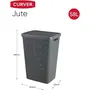 Curver Coffre à linge 58 litres en plastique recyclé, couvercle ventilé, 34x43x60 cm, style contemporain