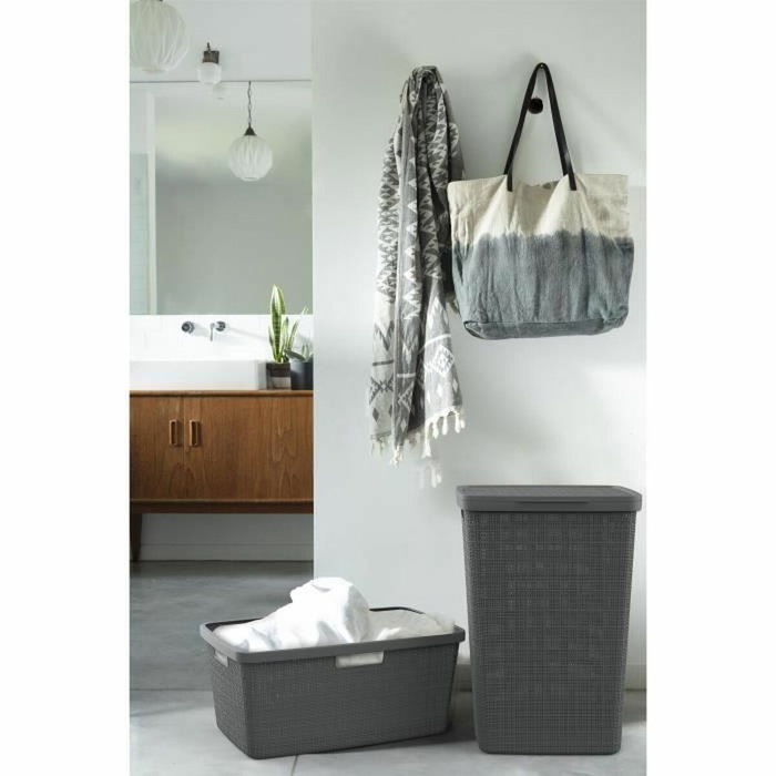Curver Coffre à linge 58 L Anthracite