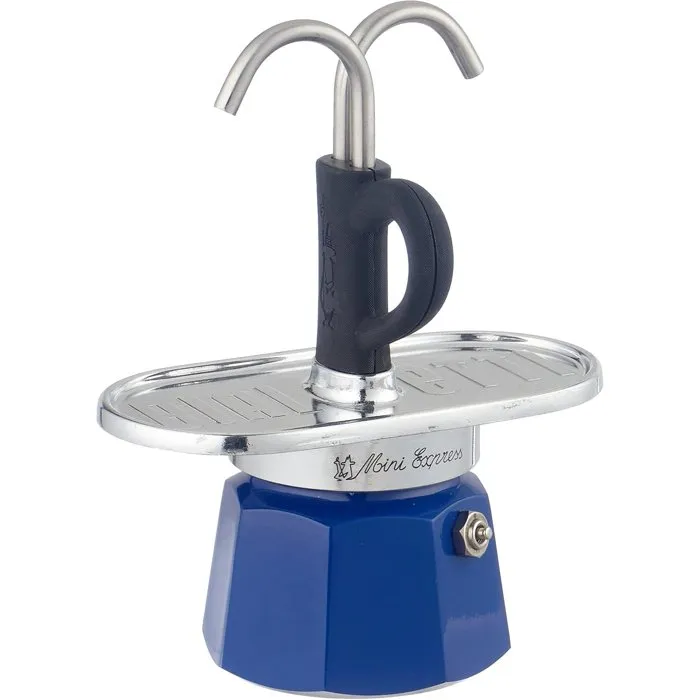 Bialetti Mini-Express Kandinsky - Cafetière italienne 2 tasses inox bleu 100 ml