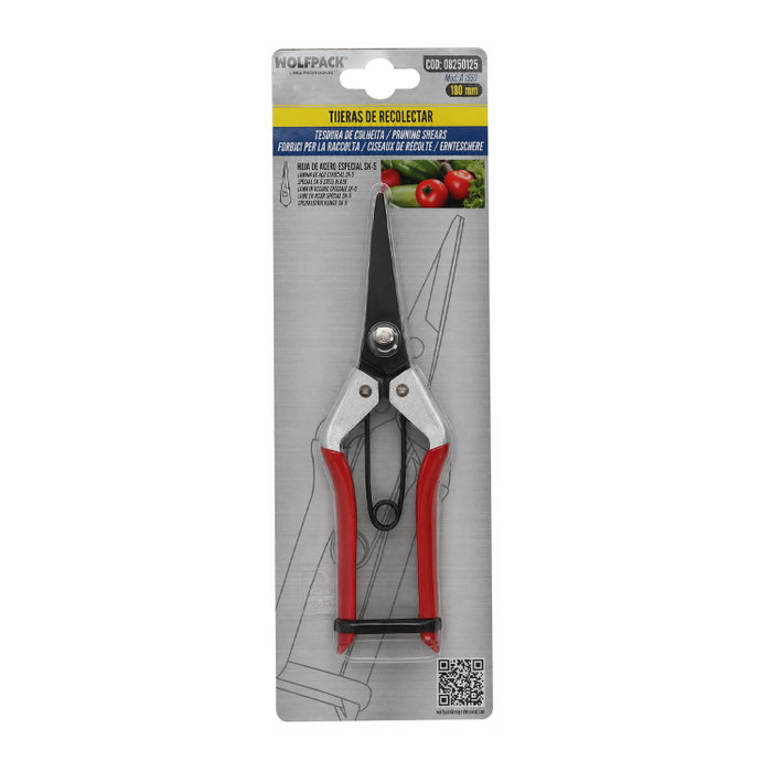 WOLFPACK LINEA PROFESIONAL Ciseaux de récolte de raisins P 1552 180 mm