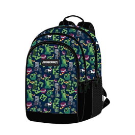 Toybags Mochila Primaire Minecraft Sac à Dos à Personnages à Double Compartiment et Adaptable à Chariot 44 x 32 x הן 20 cm