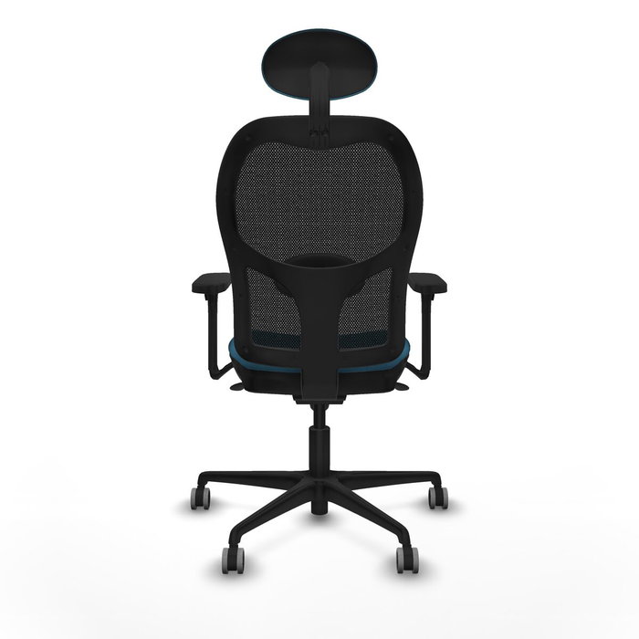 Piqueras y Crespo Chaise de Bureau avec Appui-tête 3D036G1 Noir Vert pétrole