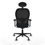Piqueras y Crespo Chaise de Bureau avec Appui-tête 3D036G1 Noir Vert pétrole