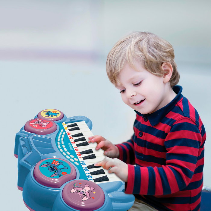 LEXIBOOK Keyboard Électronique avec Microphone Stitch K707D pour Enfants 3 Ans + - Lumières Multicolores, Effets Sonores (Piano, Violon, Guitare, Saxophone), Haut-parleur Intégré
