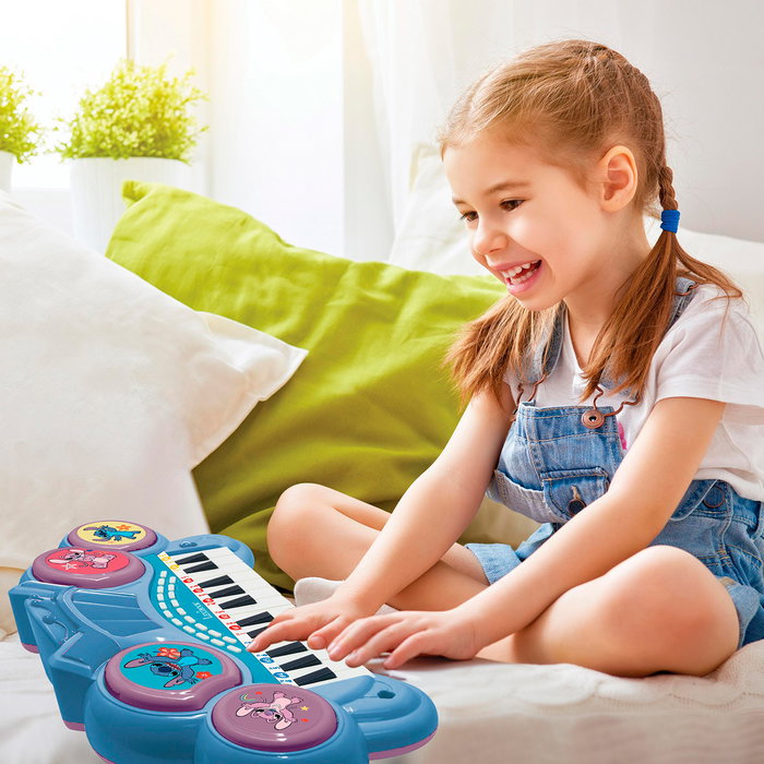 LEXIBOOK Keyboard Électronique avec Microphone Stitch K707D pour Enfants 3 Ans + - Lumières Multicolores, Effets Sonores (Piano, Violon, Guitare, Saxophone), Haut-parleur Intégré
