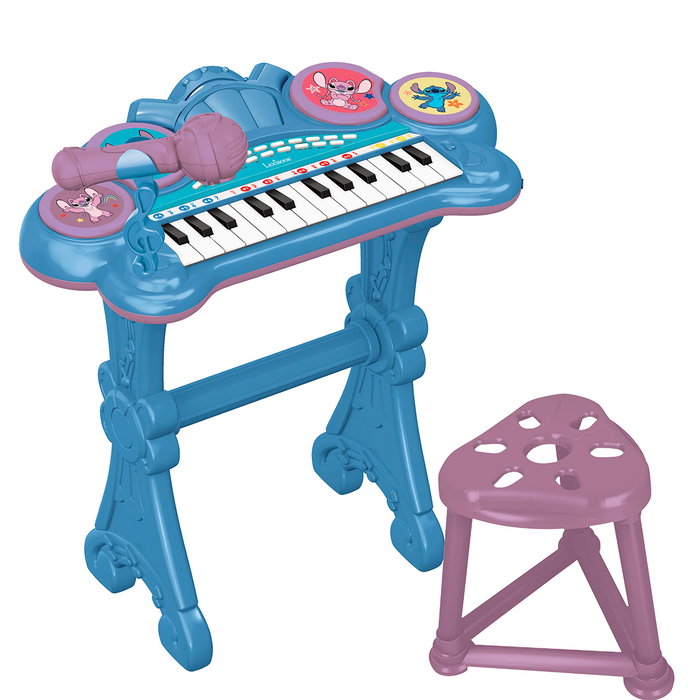 LEXIBOOK Keyboard Électronique avec Microphone Stitch K707D pour Enfants 3 Ans + - Lumières Multicolores, Effets Sonores (Piano, Violon, Guitare, Saxophone), Haut-parleur Intégré