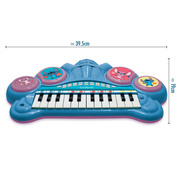 LEXIBOOK Keyboard Électronique avec Microphone Stitch K707D pour Enfants 3 Ans + - Lumières Multicolores, Effets Sonores (Piano, Violon, Guitare, Saxophone), Haut-parleur Intégré
