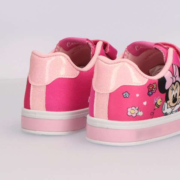 Cerdá T029 - Chaussures toile Minnie avec lumières et semelle PVC pour fille, âge 3 ans, couleur fuchsia pointure 29