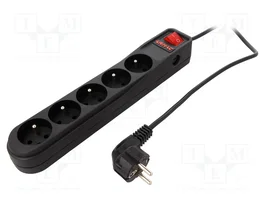 ARMAC ARC5/30/CZ Multiprise parafoudre 5 prises, noir, 3m