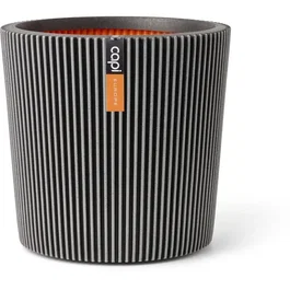 CAPI EUROPE Vase Conique Groove NL 36 x 34 cm Anthracite - Décoration Design Intérieur/Extérieur