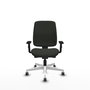 PIQUERAS Y CRESPO Chaise Alares Synchrone/Traslack Tissu Noir Structure Polyamide Blanc Accoudoir 1D sans appui-tête