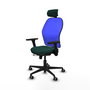 Piqueras Y Crespo Chaise de bureau Jorquera Sincro/Traslack Vert bouteille et Bleu