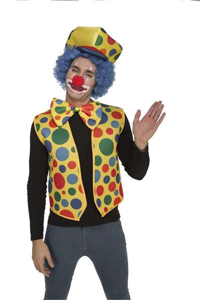 My Other Me Disfraz Chaleco Y Pajarita Payaso Taille Unique - Déguisement Gilet et Nœud Papillon de Clown Multicolore