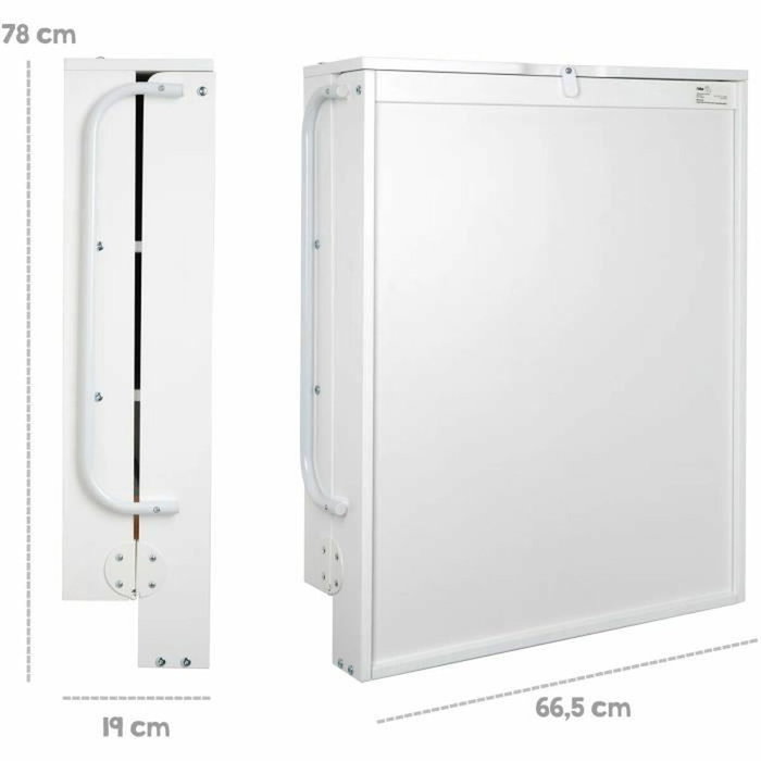 Roba Table à langer murale rabattable avec matelas imperméable et 2 étagères, Blanc laqué