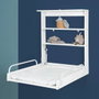 Roba Table à langer murale rabattable avec matelas imperméable et 2 étagères, Blanc laqué