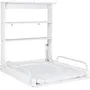 ROBA Table à langer murale rabattable - Matelas imperméable inclus - 2 étagères intégrées - Finition bois laqué blanc - 59 x 72 cm - Sécurité certifiée TÜV