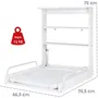 ROBA Table à langer murale rabattable - Matelas imperméable inclus - 2 étagères intégrées - Finition bois laqué blanc - 59 x 72 cm - Sécurité certifiée TÜV