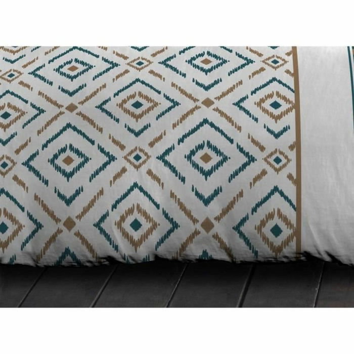 Home Linge Passion Parure de couette Ethno Bleu canard 140x200 cm