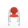 Silla Hellín tapizada con Tela color Naranja oscuro. Brazos fijos