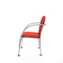 Silla Hellín tapizada con Tela color Naranja oscuro. Brazos fijos