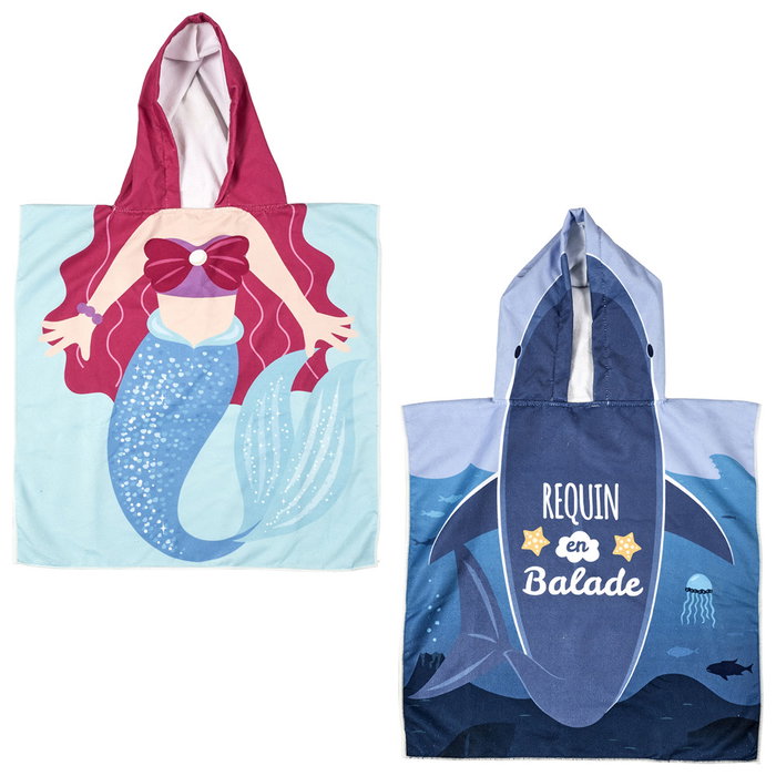 Jet Lag Serviette Poncho pour Enfant 58x57 cm