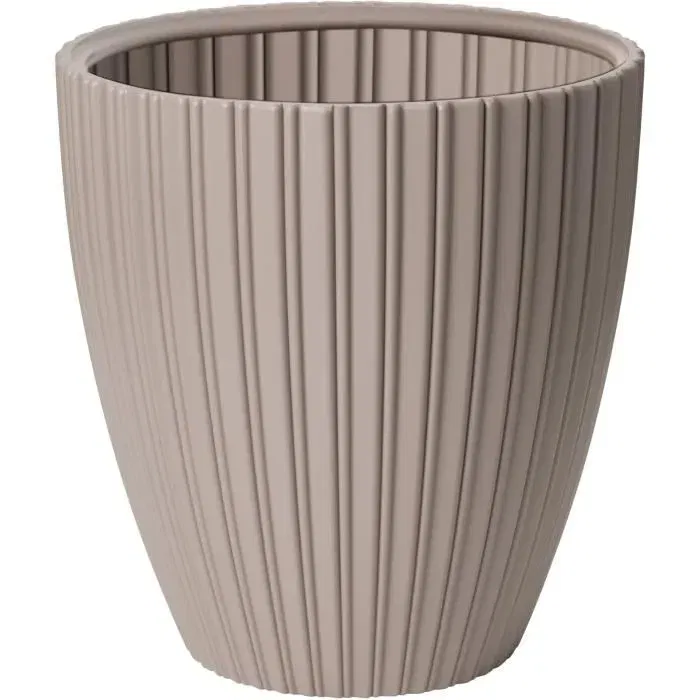 Garden ID Pot de fleurs Fancy, pot de jardin durable en plastique recyclé, résistant au gel et aux UV, 40 x 42 cm, couleur taupe, pour intérieur et extérieur Garden ID Pot de fleurs Fancy, pot de jardin durable en plastique recyclé, résistant au gel et aux UV, 40 x 42 cm, couleur taupe, pour intérieur et extérieur
