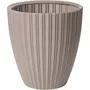 Garden ID Pot de fleurs Fancy, pot de jardin durable en plastique recyclé, résistant au gel et aux UV, 40 x 42 cm, couleur taupe, pour intérieur et extérieur